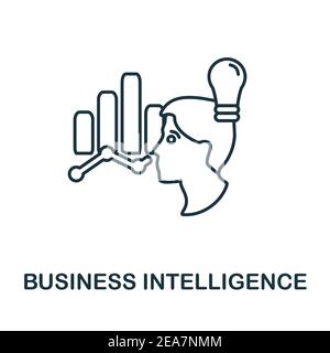 Business Intelligence icon. Monochrome simple Business Intelligence icon for templates, web design and infographics Stock Vector