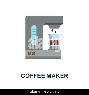 Coffee Maker flat icon. Color simple element from coffee collection. Creative Coffee Maker icon for web design, templates, infographics and more Stock Vector