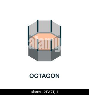 Octagon flat icon. Color simple element from combat sport collection. Creative Octagon icon for web design, templates, infographics and more Stock Vector