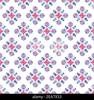 Stylish fashionable vector seamless ornamental pattern design. Modern repeating floral texture. Abstract shapes background for textile and printing Stock Vector