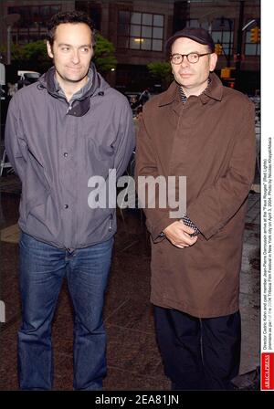 Director Cedric Kahn and cast member Jean-Pierre Darroussin arrive at the Feux Rouges (Red Lights) premiere as part of the 2004 Tribeca Film Festival in New York city on April 3, 2004. Photo by Nicolas Khayat/Abaca Stock Photo