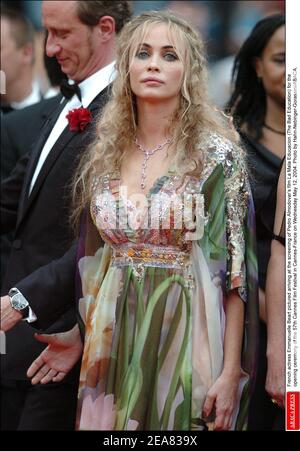 French actress Emmanuelle Beart pictured arriving at the screening of Pedro Almodovar's film La Mala Educacion (The Bad Education) for the opening ceremony of the 57th Cannes Film Festival in Cannes-France on Wednesday May 12, 2004. Photo by Hahn-Nebinger-Gorassini/ABACA. Stock Photo