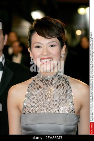Chinese actress and cast member Zhang Ziyi pictured arriving at the screening of Zhang Yimou's film 'House of the Flying Daggers' as part of the 57th Cannes Film Festival in Cannes-France on May 19, 2004. Photo by Hahn-Nebinger-Gorassini/ABACA. Stock Photo