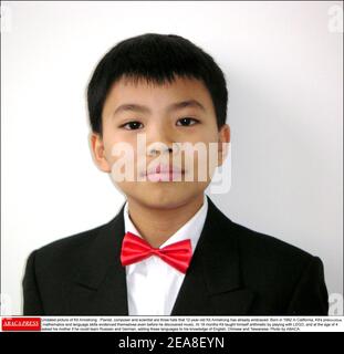 Undated picture of Kit Armstrong . Pianist, composer and scientist are three hats that 12-year-old Kit Armstrong has already embraced. Born in 1992 in California, Kit's precocious mathematics and language skills evidenced themselves even before he discovered music. At 18 months Kit taught himself arithmetic by playing with LEGO, and at the age of 4 asked his mother if he could learn Russian and German, adding these languages to his knowledge of English, Chinese and Taiwanese. Photo by ABACA. Stock Photo