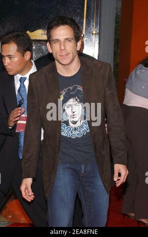 Ben Stiller attends the -Anchorman- premiere at the Mann's Chinese Theatre in Hollywood. Los Angeles, June 28, 2004. Photo by Lionel Hahn/ABACA Stock Photo