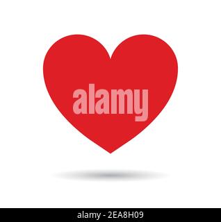 Red heart vector. Heart Icon Vector. Perfect Love symbol. Valentine's Day sign, emblem isolated on white background. Stock Vector