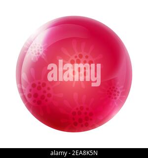 COVID-19. Prevent coronavirus. Template icon. Infection virus concept. Coronavirus influenza in red ball. 3D abstract vector illustration highlighted Stock Vector