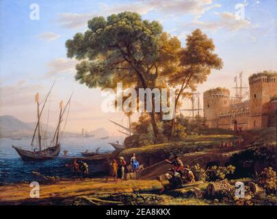 Claude Lorrain, An Artist Studying from Nature, landscape painting, 1639 Stock Photo