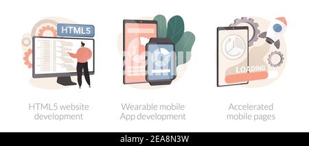 Software and frontend development abstract concept vector illustrations ...