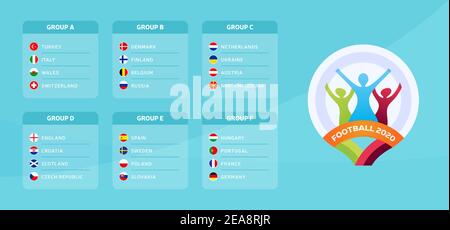 Illustration of EURO 2020 Group Stage. Scoring Table for Play, Win, Draw,  Lost, Points Stock Vector - Illustration of republic, country: 202068739