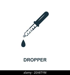 Dropper icon. Simple element from medical services collection. Filled monochrome Dropper icon for templates, infographics and banners Stock Vector