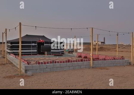 Arabian tent (majlis) for family gathering or Parties Stock Photo