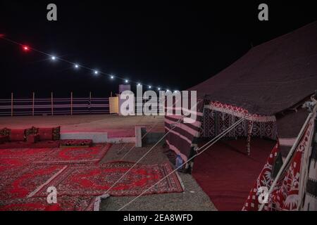 Arabian tent (majlis) for family gathering or Parties Stock Photo