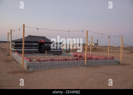 Arabian tent (majlis) for family gathering or Parties jeddah, Saudi Arabia, Stock Photo