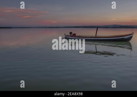 VALENCIA, SPAIN - Jun 05, 2019: Beautiful evening in the Palmar of Valencia Stock Photo