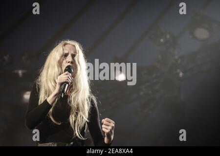 iamamiwhoami ((aka Jonna Lee) performing live on stage as part of the Latitude 2013 festival in Suffolk, England Stock Photo