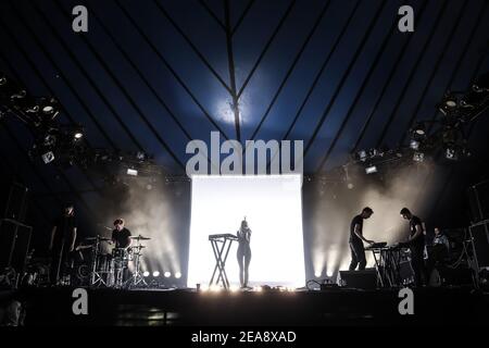 iamamiwhoami ((aka Jonna Lee) performing live on stage as part of the Latitude 2013 festival in Suffolk, England Stock Photo