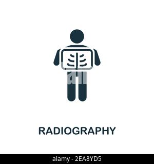 Radiography icon. Simple element from medical services collection. Filled monochrome Radiography icon for templates, infographics and banners Stock Vector