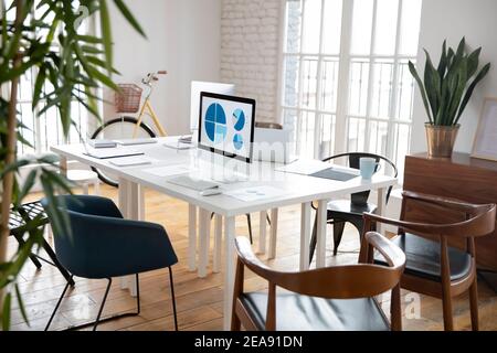Modern loft office for small marketing team Stock Photo