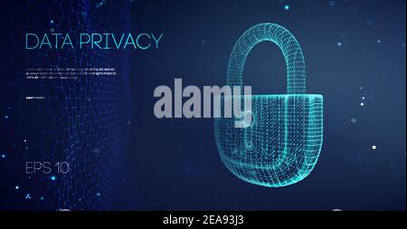Data Privacy Government Software. Email Server hacker guard data. Security cloud data attack. Alarm locks server data. Asian it support vector Stock Vector