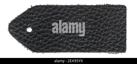 Black leather swatch isolated on white background Stock Photo