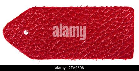 Red leather swatch isolated on white background Stock Photo
