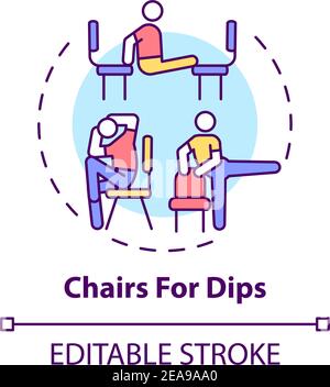 Chairs for dips concept icon Stock Vector