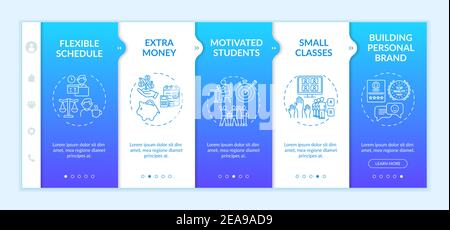 Online tutoring benefits onboarding vector template Stock Vector