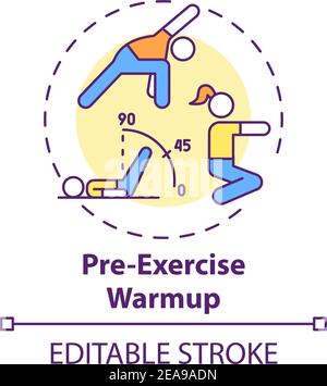 Pre-exercise warmup concept icon Stock Vector