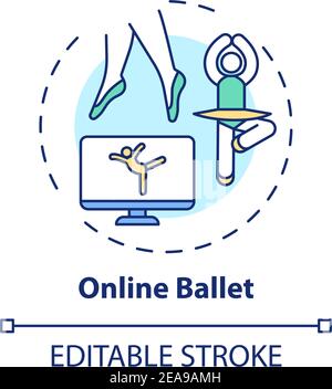 Online ballet concept icon Stock Vector