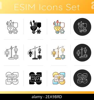 Creative thinking icons set Stock Vector
