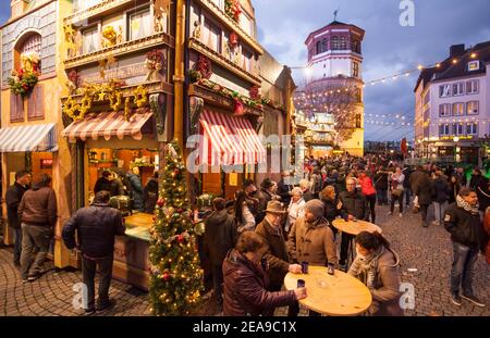 Burgplatz, Duesseldorf Christmas Market Stock Photo