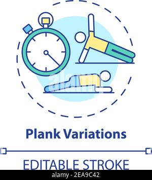 Plank variations concept icon Stock Vector