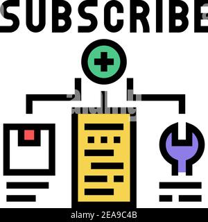subscribe for monitoring order color icon vector illustration Stock ...