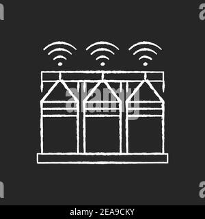 Smart crop storage chalk white icon on black background Stock Vector