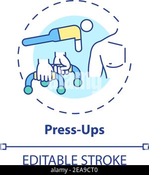 Press-ups concept icon Stock Vector