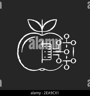 Internet of food chalk white icon on black background Stock Vector