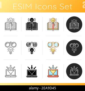 Creative thinking icons set Stock Vector