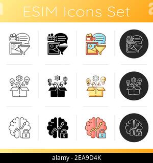Creative thinking icons set Stock Vector
