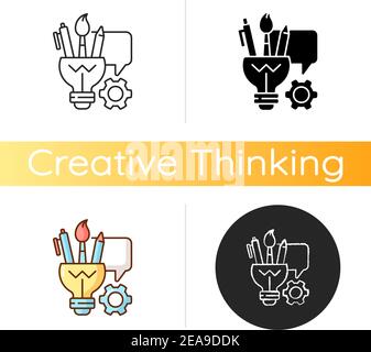 Artistic thinking icon Stock Vector