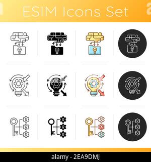 Creative thinking icons set Stock Vector