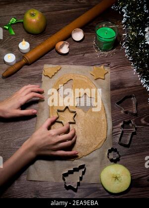 Cookies making in holiday background Stock Photo