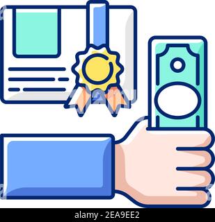 Workshop fee RGB color icon Stock Vector