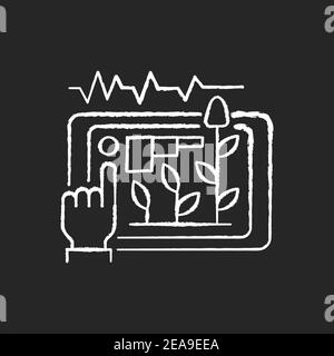 Yield prediction chalk white icon on black background Stock Vector