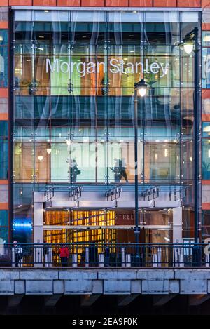 Morgan Stanley London Offices at Canary Wharf. Architects Skidmore Owings Merrill completed 2003 Stock Photo