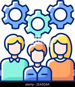 Staff training RGB color icon Stock Vector