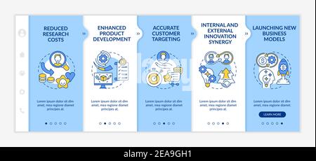 Open innovation advantages onboarding vector template Stock Vector
