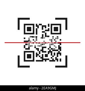 QR code icon vector isolated on white background. Digital information sign . Stock Vector