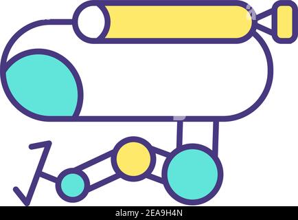 Seabed real-time sensing system RGB color icon Stock Vector