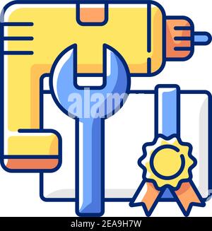 DIY workshop RGB color icon Stock Vector